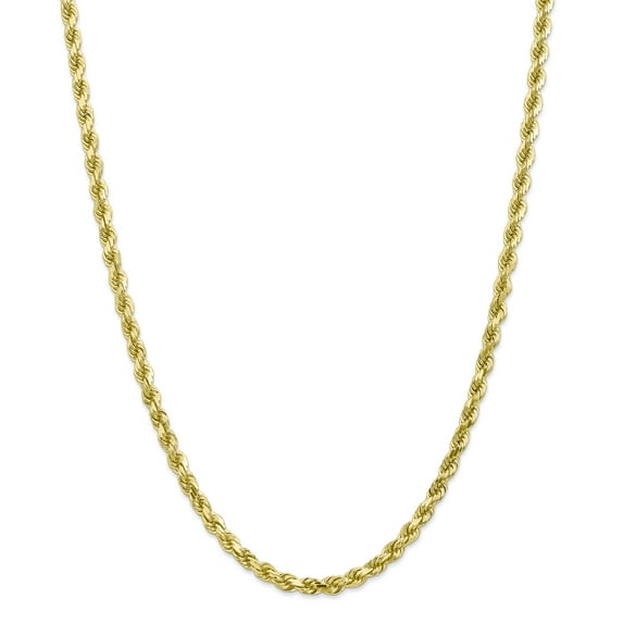 10K Yellow Gold 5mm Handmade Diamond Cut Rope Chain 22 Inch