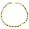 thumbnail image 1 of 10K Yellow Gold 5mm Hollow Diamond Cut Rope Link Bracelet Lobster Clasp 9 Inch, 1 of 3