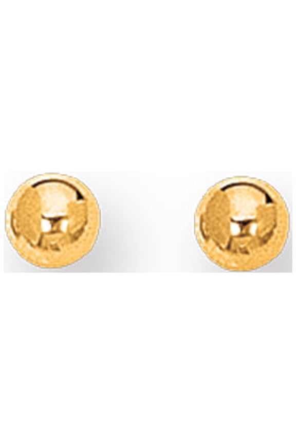 10K Yellow Gold 5mm Shiny Ed Ball Stud Earrings by IcedTime