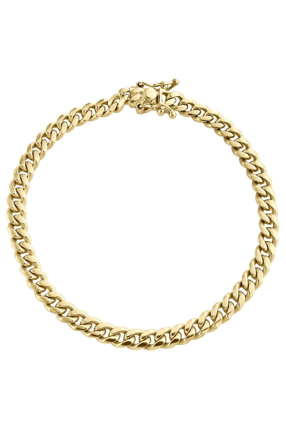 10K Yellow Gold 5mm Super Solid Miami Cuban Link Bracelet Box Clasp 8 Inches