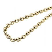 JEWELRY UNLIMITED 10K Yellow Gold 6.5MM Wide Puff Mariner Anchor Link Chain Necklace 20-36 Inches