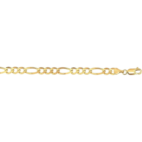 10K Yellow Gold 6.6mm Figaro Chain with Lobster Lock