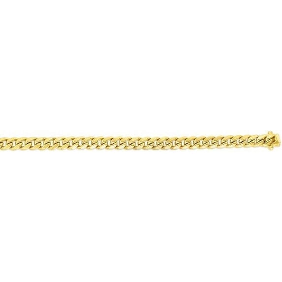 10K Yellow Gold 6.6mm Semi-Solid Classic Miami Cuban with Box Lock Chain