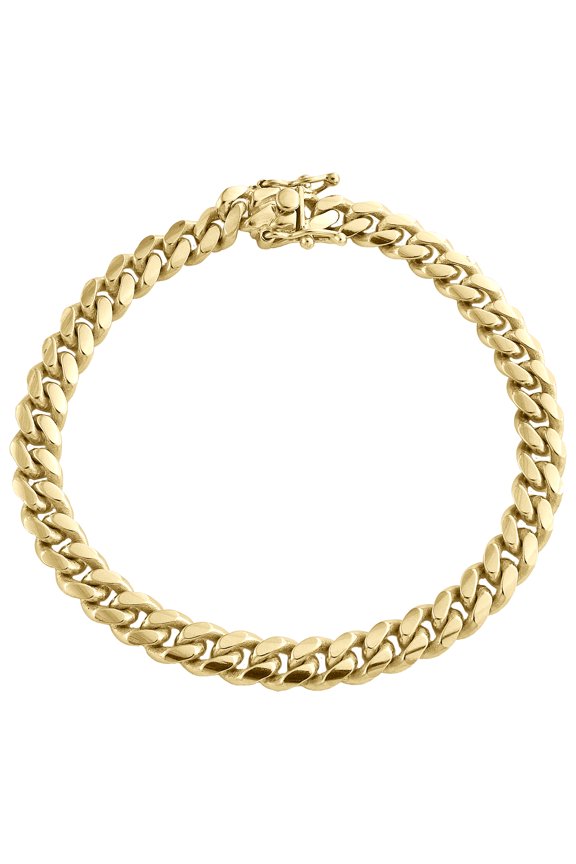 10K Yellow Gold 6.75mm Super Solid Miami Cuban Link Bracelet Box Clasp 8 Inch