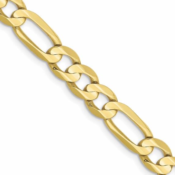 10K Yellow Gold 6mm Concave Open Figaro Chain (26 X 6) Made In South Africa 10lf160-26