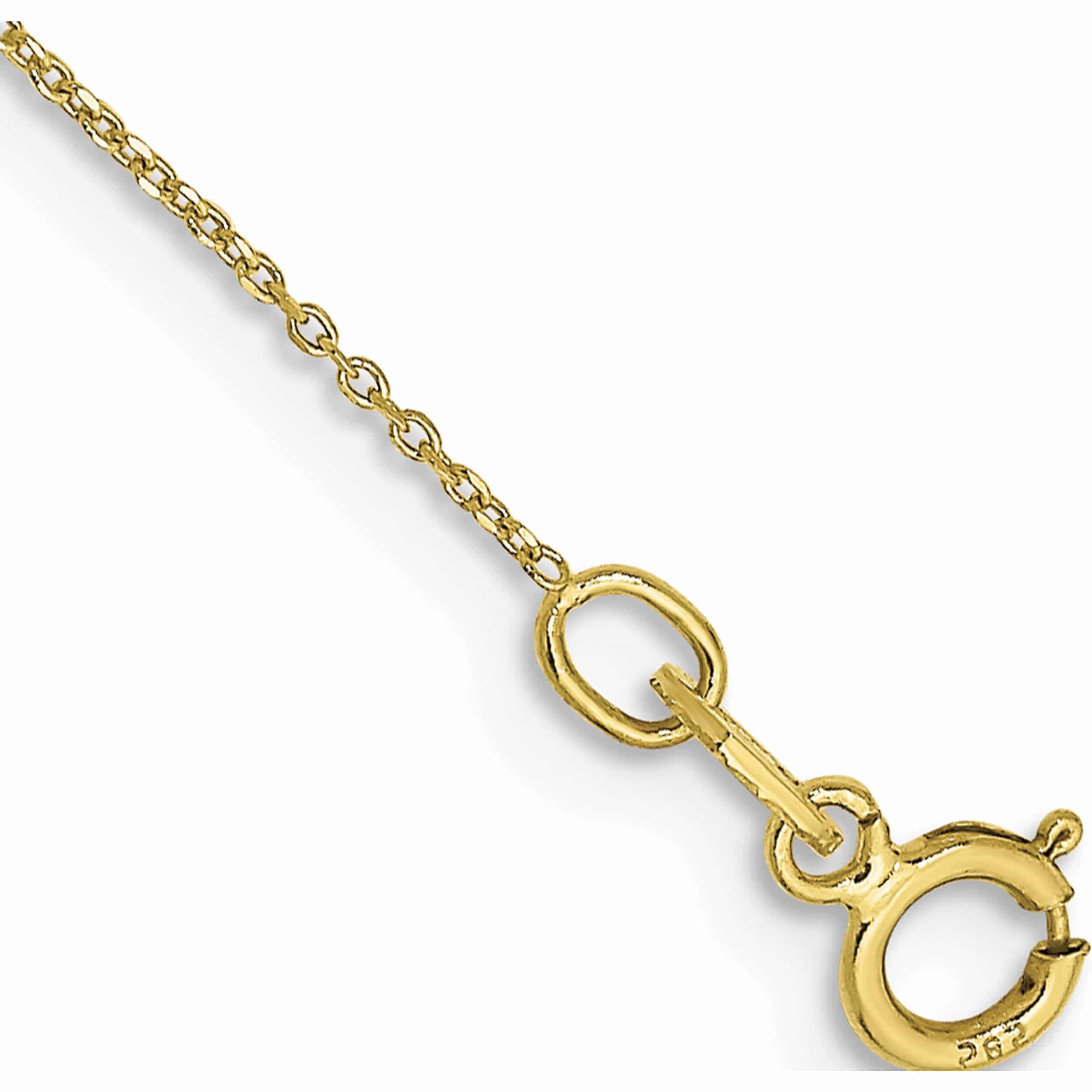 10K Yellow Gold .6mm D/C Cable Chain Anklet (9 X 0.6) Made In South Africa 10pe136-9
