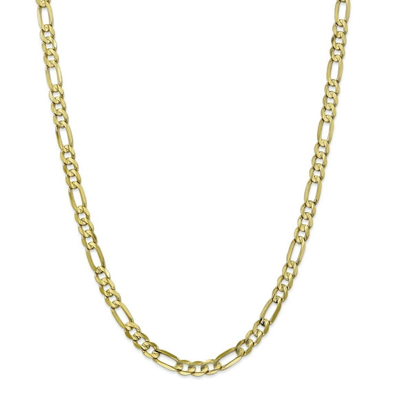 10K Yellow Gold 6mm Light Concave Figaro Chain
