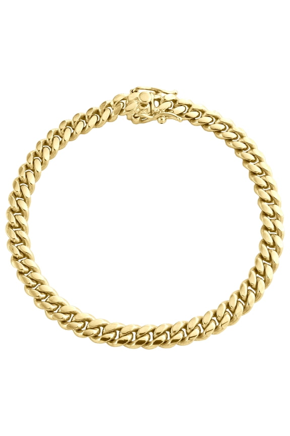 10K Yellow Gold 6mm Super Solid Miami Cuban Link Bracelet Box Clasp 8 Inches