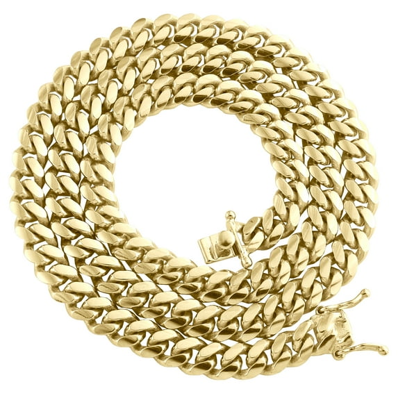 10K Yellow Gold 7.50mm Solid Miami Cuban Link Chain Box Clasp Necklace 26 Inch