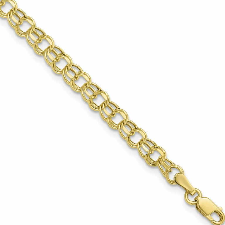 Double Link Bracelet Diamond-cut 4.5mm Sterling Silver - Made in the USA Double Link Bracelet Diamond-cut 4.5mm Sterling Silver - Made in the USA