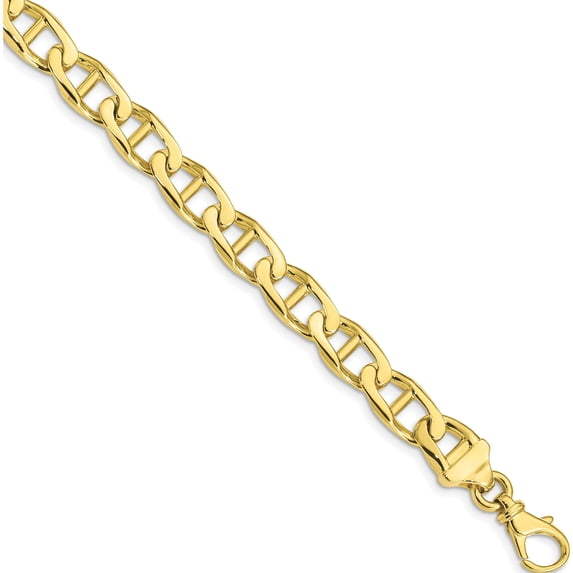 10K Yellow Gold 8.5Mm Hand-Polished Anchor Link Bracelet (Width 8.5) (Length 9) - Jbsp