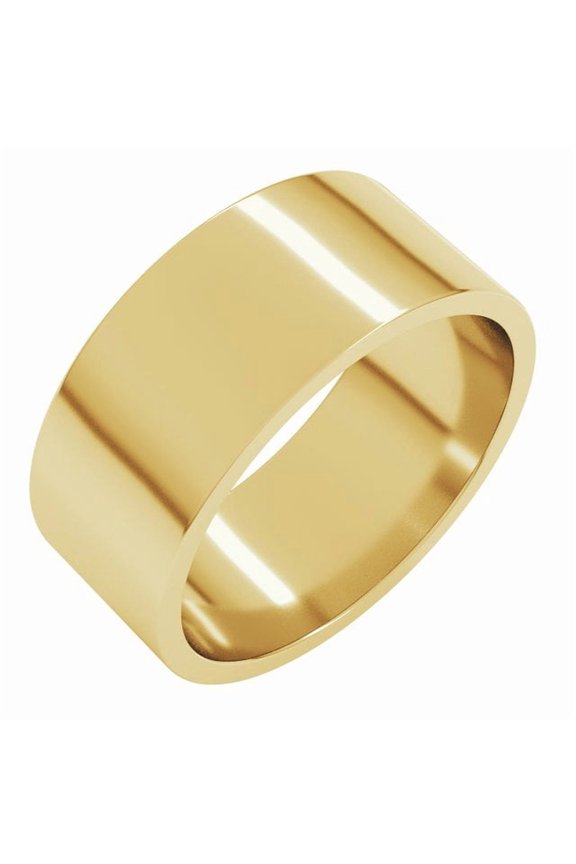 10K Yellow Gold 8 Mm Standard Fit Flat Band, Size 12.5