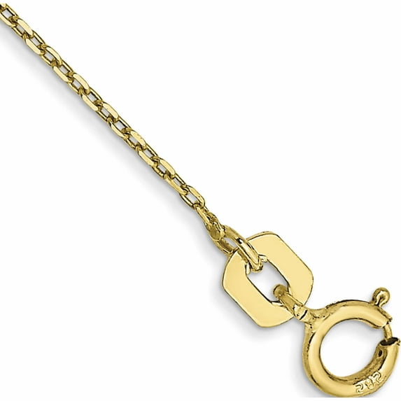 10K Yellow Gold .8mm D/C Cable Chain Anklet (9 X 0.8) Made In South Africa 10pe41-9