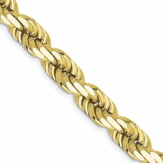 10K Yellow Gold 8mm Diamond-Cut Rope Chain (22 X 8) Made In Peru 10k060-22