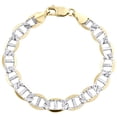 thumbnail image 1 of 10K Yellow Gold 9.25mm Diamond Cut Solid Anchor Mariner Link Bracelet 8 Inch, 1 of 3