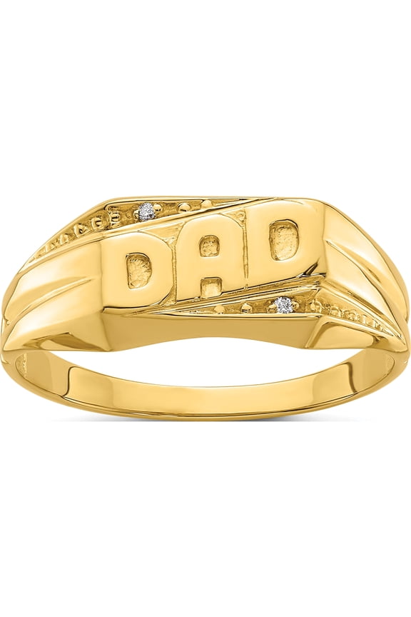 10K Yellow Gold IB Goodman 10K Mens AA Diamond DAD Ring