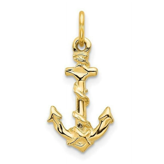 10K Yellow Gold Anchor Pendant