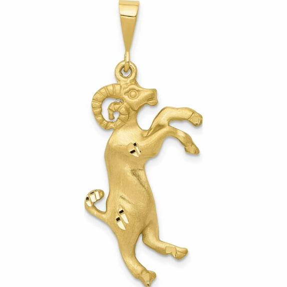 10K Yellow Gold Aries Zodiac Charm (40 X 10) Made In United States -Jewelry By Sweet Pea