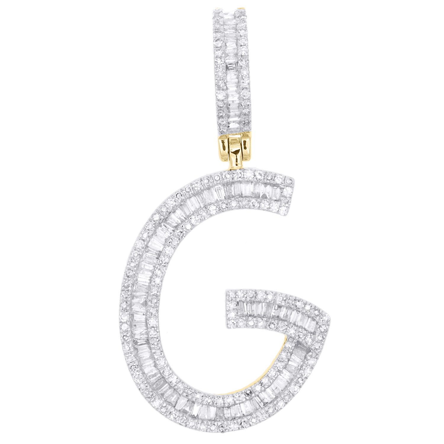 Claddagh Gold 14K Gold Initial Pendant - Personalized Cursive Letter Charm With Diamond Accents