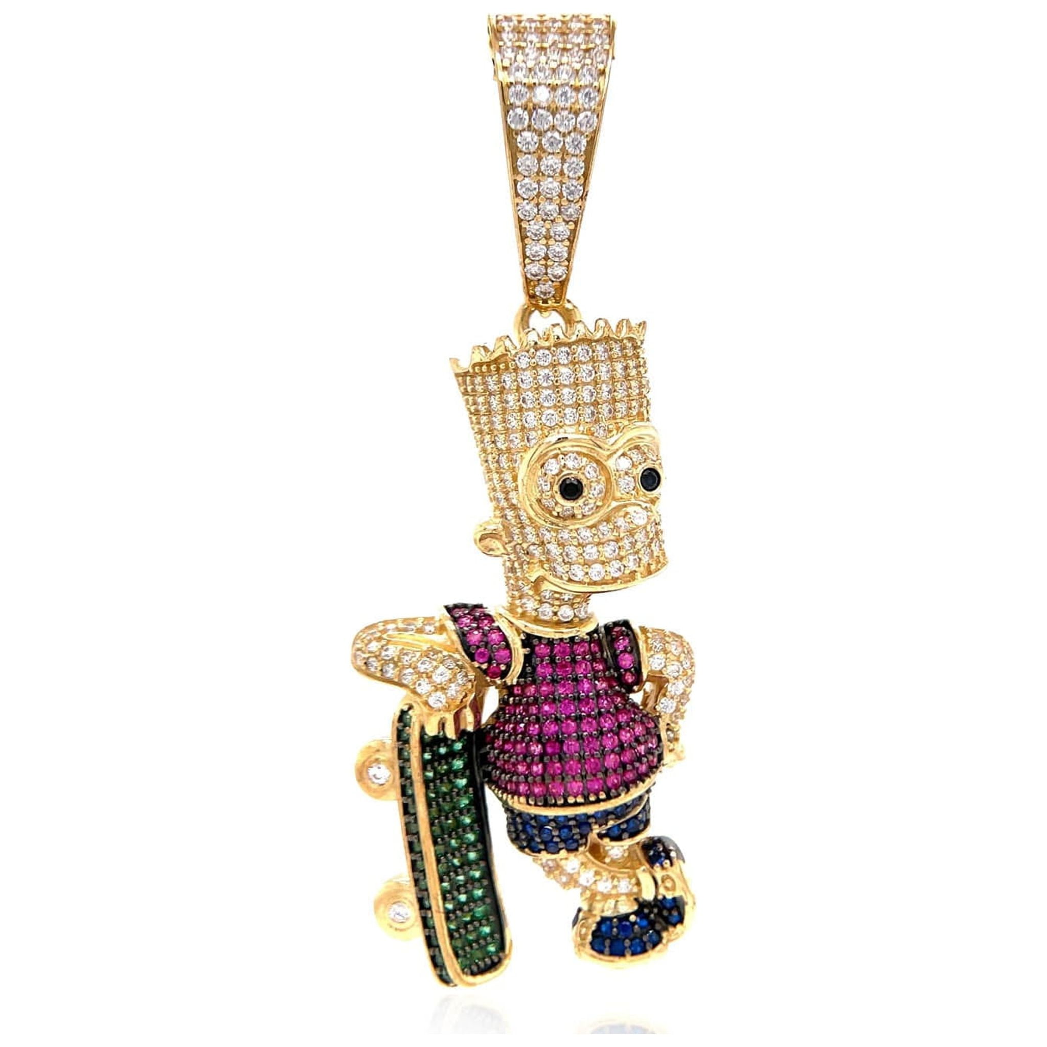 10K Yellow Gold Bart Simpson Pendant Walmart