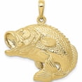 thumbnail image 1 of 10K Yellow Gold Bass Fish Jumping Pendant (30 X 27) Made In Peru -Jewelry By Sweet Pea, 1 of 5
