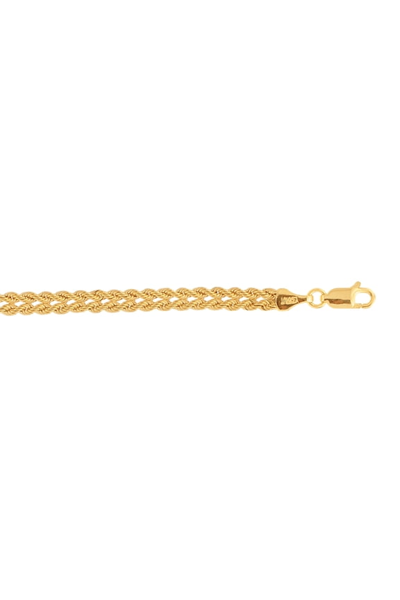 10K Yellow Gold Braided Rope Chain Ladies Fancy Bracelet 7.25" with Lobster Clasp by IcedTime
