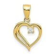 thumbnail image 1 of 10K Yellow Gold CZ Heart Pendant, 1 of 1