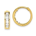 thumbnail image 1 of 10K Yellow Gold CZ Hinged Hoop Earrings, 1 of 1