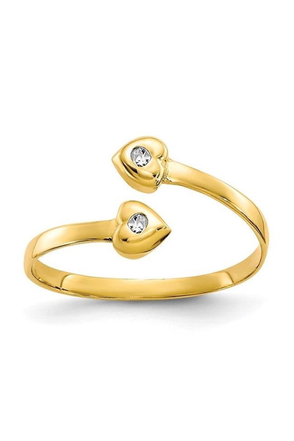 10K Yellow Gold CZ Toe Ring