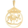 thumbnail image 1 of 10K Yellow Gold Carousel Horse Pendant - 35 mm, 1 of 3