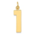 thumbnail image 1 of 10K Yellow Gold Casted Large Polished Number 1 Charm, 1 of 1