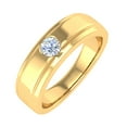 thumbnail image 1 of 10K Yellow Gold Channel Set Diamond Solitaire Wedding Band Ring (0.18 Carat) (Ring Size 4.75), 1 of 4