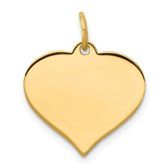 10K Yellow Gold Charm Pendant 20 mm 17 Heart Disc