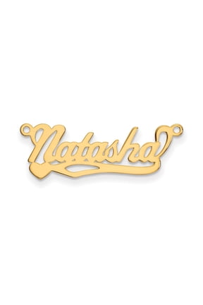 10K Yellow Gold Charm Pendant Personalized .013 Gauge Polished Name Plate With Heart