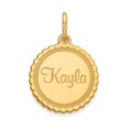 thumbnail image 1 of 10K Yellow Gold Charm Pendant Scalloped Round Disc Name Plate - Flyer Pg. 4, 1 of 2
