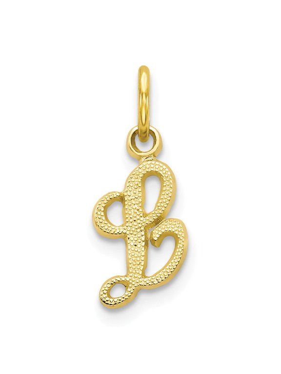 10K Yellow Gold Charm Pendant Themed Initial L
