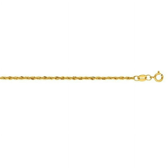 10K Yellow Gold Classic Diamond Cut Textured Lite Rope Chain with Lobster Clasp
