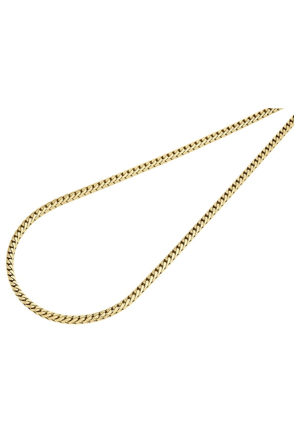 10K Yellow Gold Closed Link 3D Solid Franco Chain 1.80mm Necklace 30 Inches