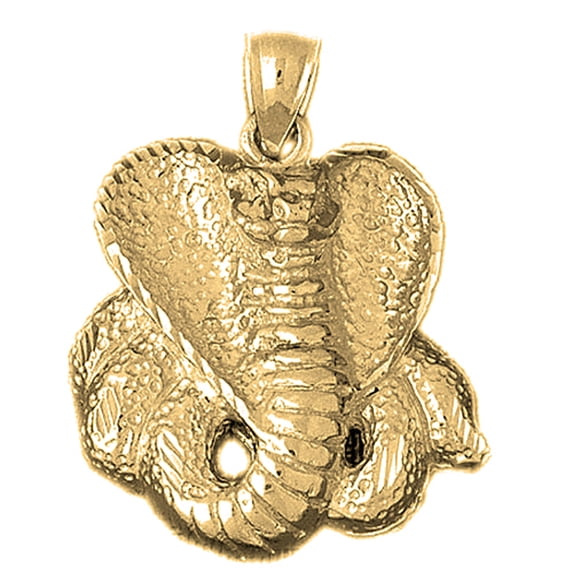 10K Yellow Gold Cobra Pendant - 35 mm
