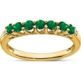 thumbnail image 1 of 10K Yellow Gold Created Emerald And Diamond 7-Stone Ringsize 7 - Jbsp, 1 of 5