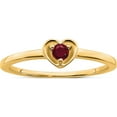thumbnail image 1 of 10K Yellow Gold Created Ruby Heart Ringsize 7 (Width 1 To 1.6) - Jbsp, 1 of 5