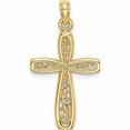 thumbnail image 1 of 10K Yellow Gold Cross With Filigree Center Charm (25.6 X 14) Made In United States 10k8515, 1 of 5