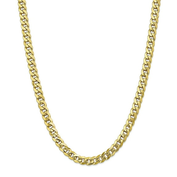 10K Yellow Gold Curb chain 22 in 7.75 mm 7.75mm Flat Beveled