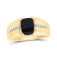 thumbnail image 1 of 10K Yellow Gold Cushion Onyx Diamond Band Ring - 2 CTTW, 1 of 1