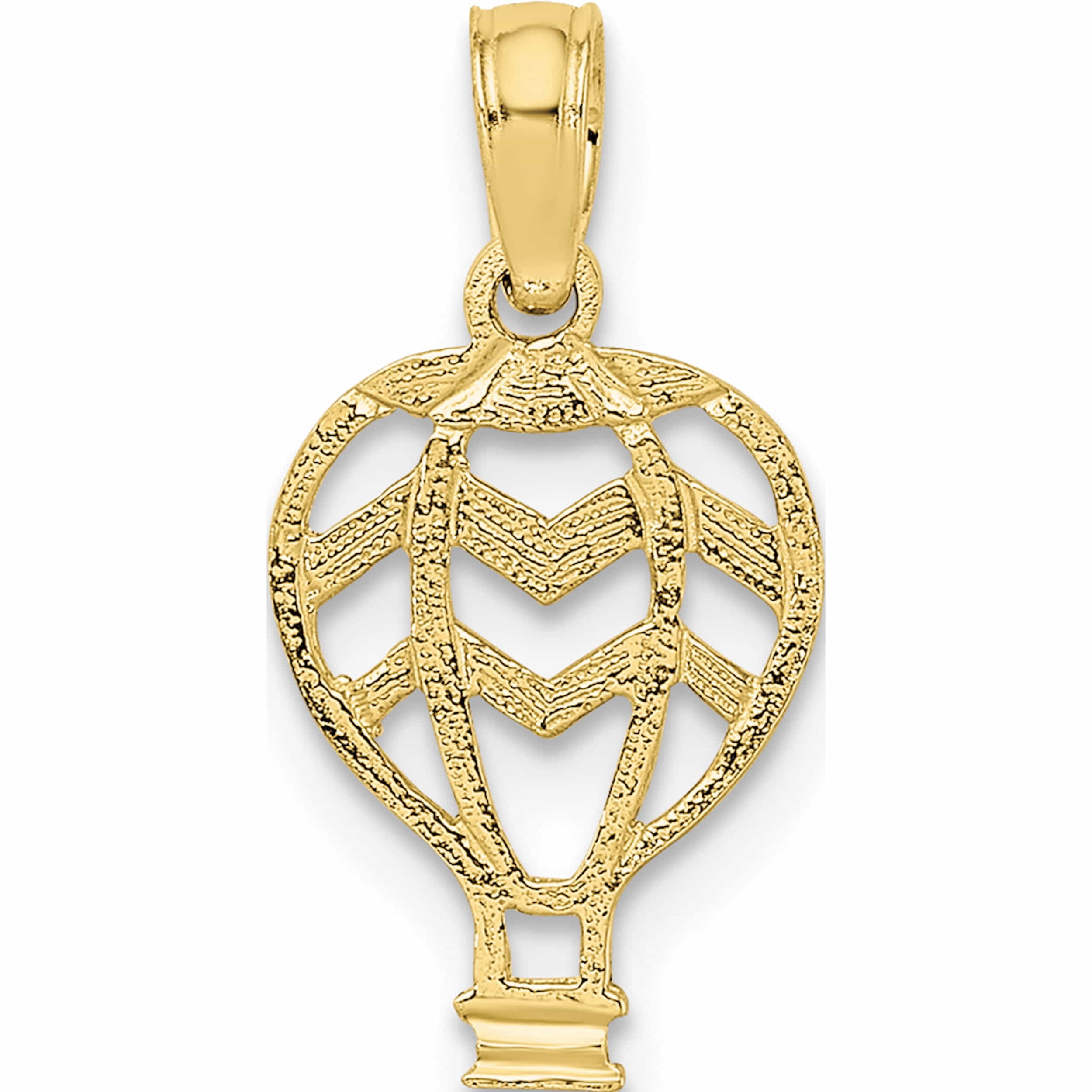 10K Yellow Gold Cut-Out Flat Hot Air Balloon Charm (12.3 X 9.22) Made In United States -Jewelry By Sweet Pea
