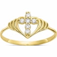 thumbnail image 1 of 10K Yellow Gold Cz Cross Ring (Size 6) Made In United States 10c1281, 1 of 6