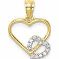 thumbnail image 1 of 10K Yellow Gold Cz Heart In Pendant Made United States 10c1431, 1 of 5