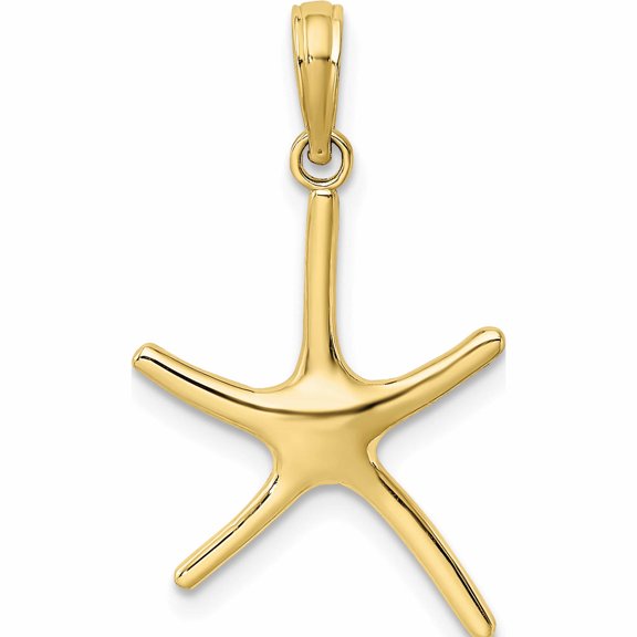 10K Yellow Gold Dancing Starfish Charm (22.3 X 15.5) Made In United States 10k7671