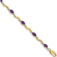 thumbnail image 1 of 10K Yellow Gold Diamond And Amethyst Bracelet (Width 3.5) (Length 7) - Jbsp, 1 of 5
