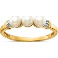 thumbnail image 1 of 10K Yellow Gold Diamond And Fw Cultured 3-Pearl Ringsize 7 - Jbsp, 1 of 5